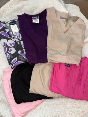 Scrub Sets - three shirts and four pants